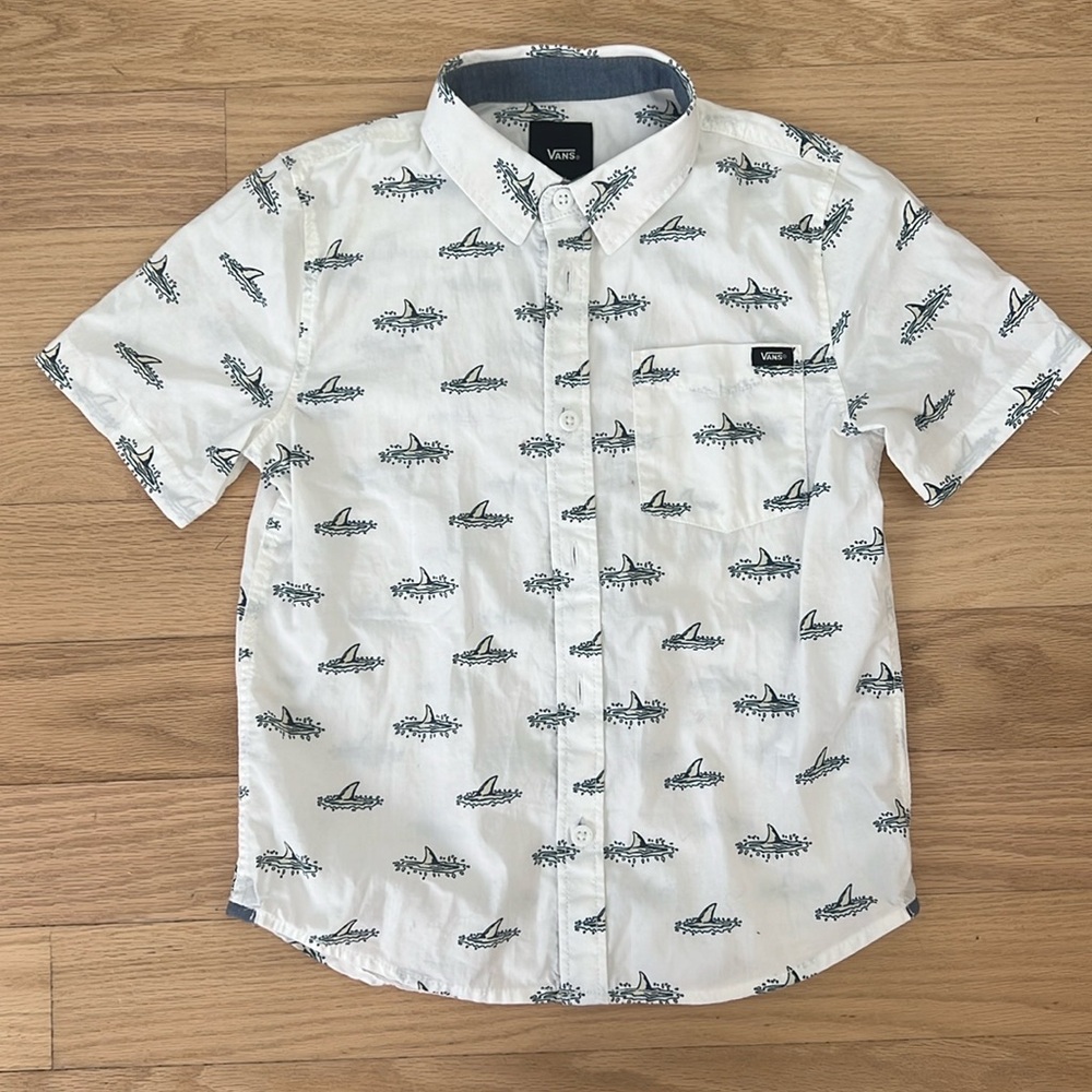 Vans button up shark cotton shirt